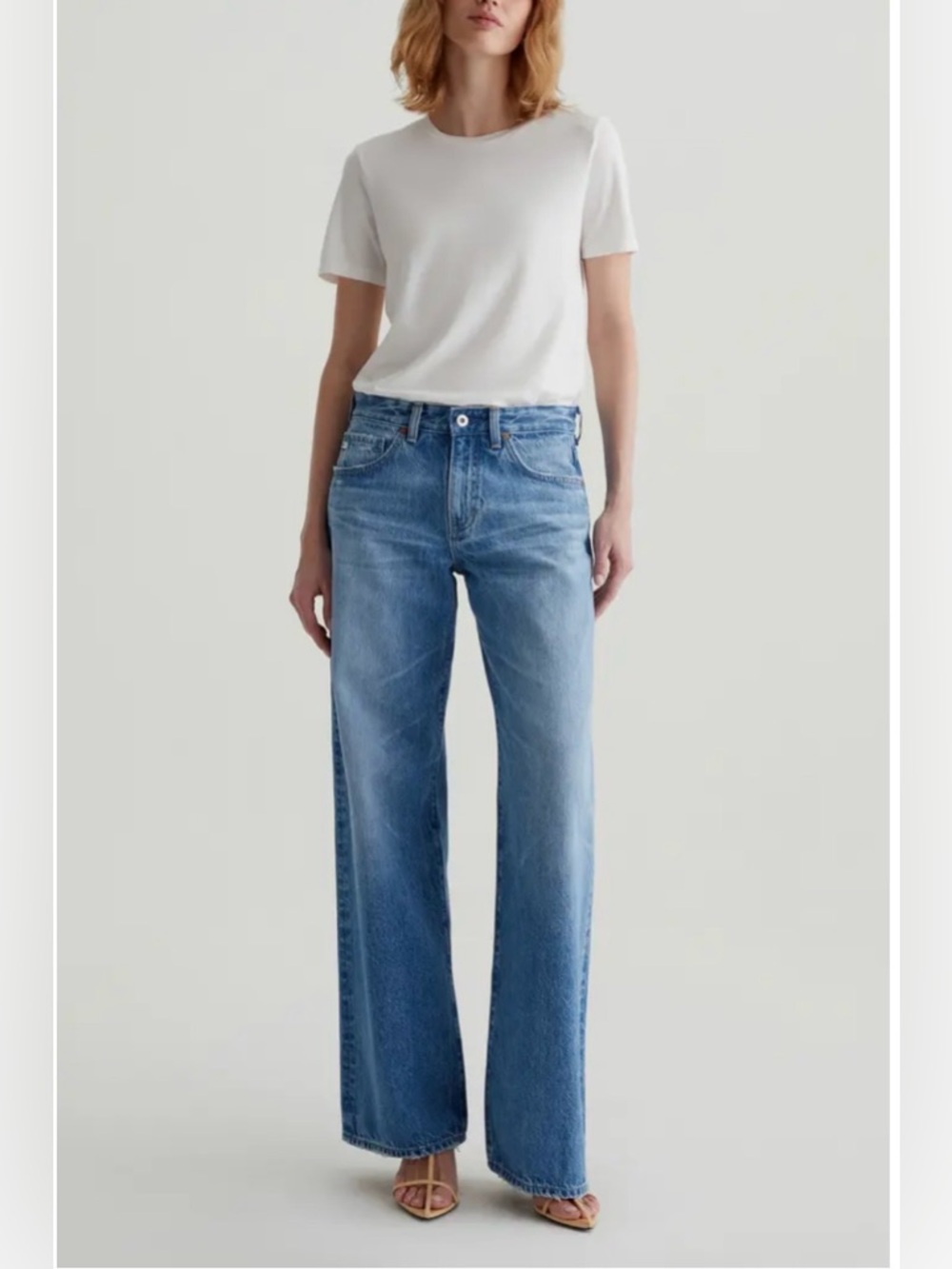 Adriano Goldschmied AG Women’s Adria Low Rise Wide Leg Baggy Blue Jeans Size 27